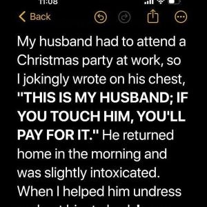 I Wrote a Joke on My Husband’s Chest Before His Office Party — I Never Expected the Reply