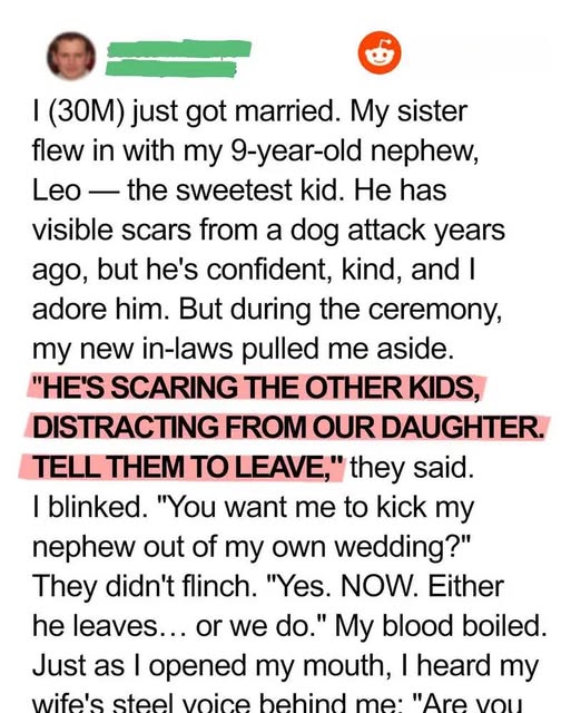 My In-Laws Tried to Exclude My Nephew from Our Wedding — My Wife’s Response Changed Everything