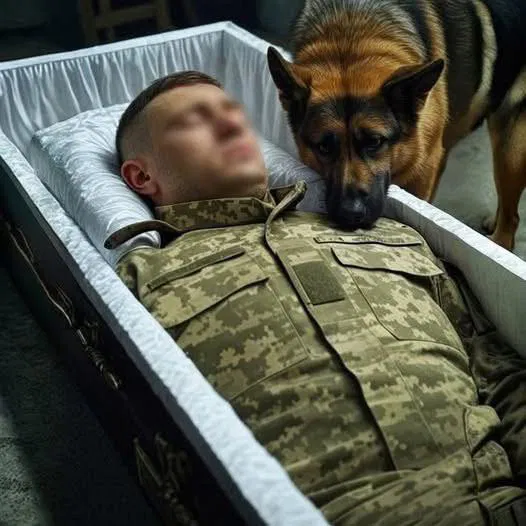 The German Shepherd did not move away from the coffin – then suddenly began to bark. Moments later, people were screaming at the unbelievable sight unfolding before them…